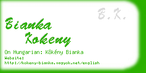 bianka kokeny business card